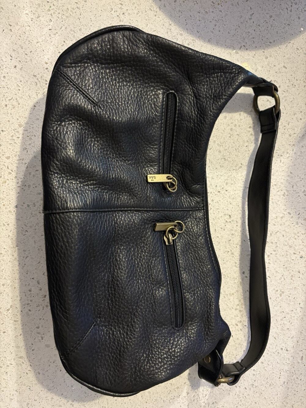 The SAK Black pebbled Leather HOBO Purse Shoulder Bag